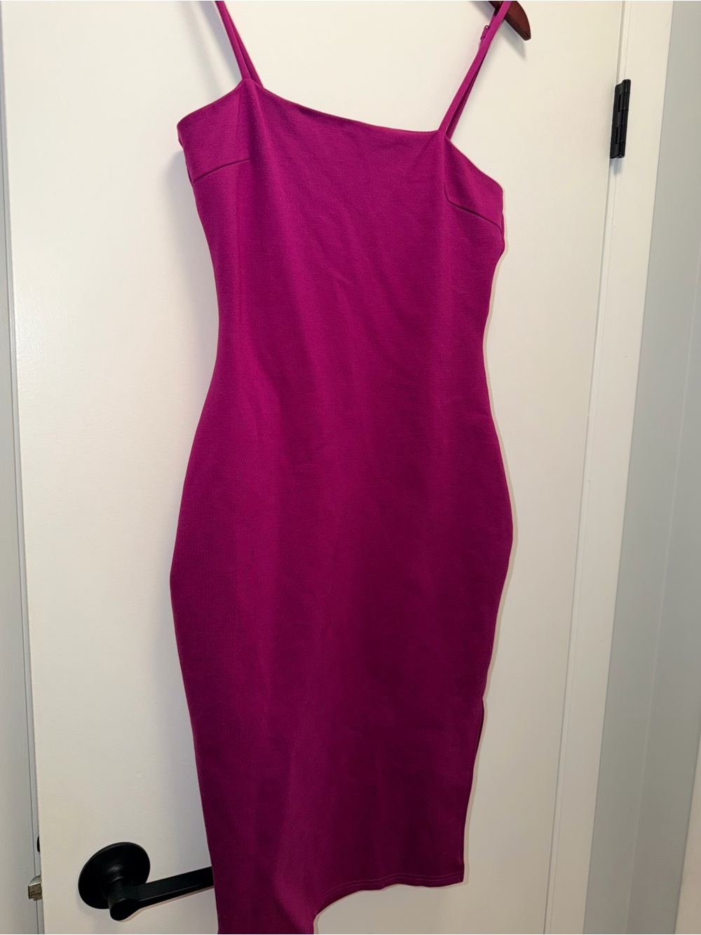 Lulu's Fuchsia Spaghetti-Strap Midi Dress